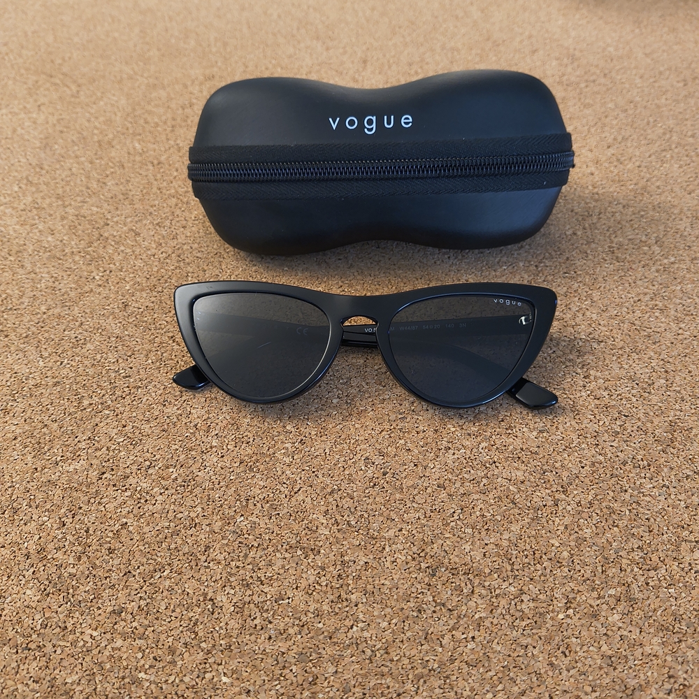 Vogue Sleek Black Cat-Eye Sunglasses